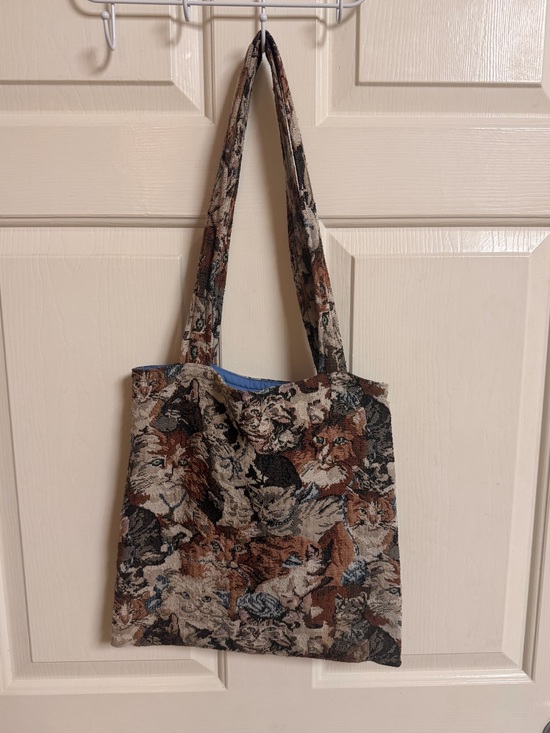 Handbags - VTG 90s Cat Kitty Tapestry Tote Bag